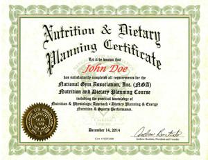 NGA Nutrition Certification